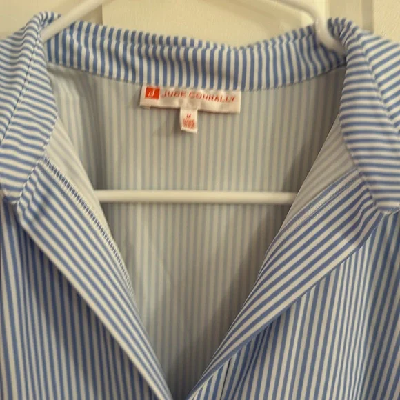 Jude Connally Blue Puff Sleeve Polo Collar Sundress - Picture 2 of 2